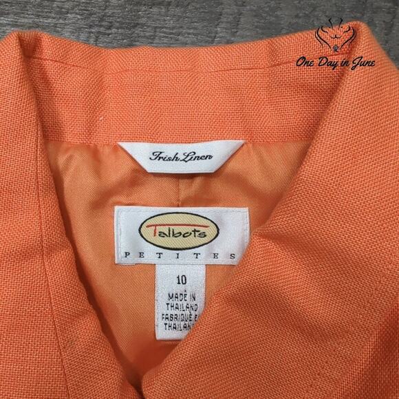 Talbots Linen Button Front Jacket Size 10 - Picture 2 of 5